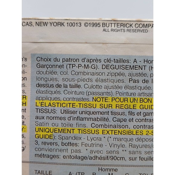 Batman Retro Sewing Clothing Costume Pattern Men - Picture 4 of 4